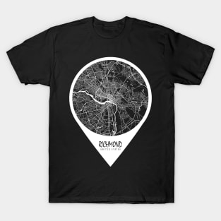 Richmond, England City Map - Travel Pin T-Shirt